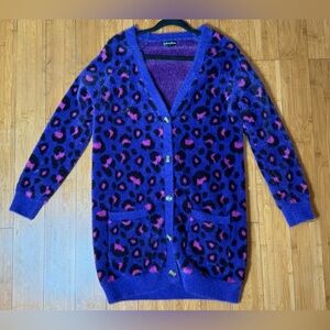 For Love And Lemons Purple and Pink Cardigan Sweater Super Warm